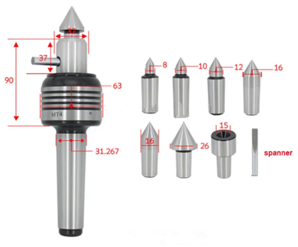 Centros ativos CNC MT4 com pontos intercambi&aacute;veis-MWMECHPARTS