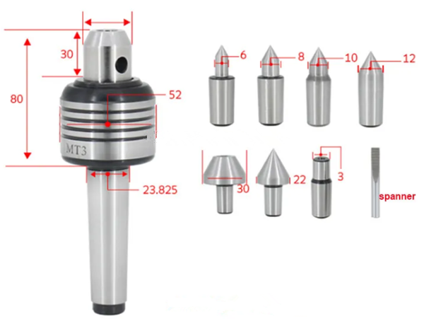 Centros ativos CNC MT3 com pontos intercambi&aacute;veis-MWMECHPARTS