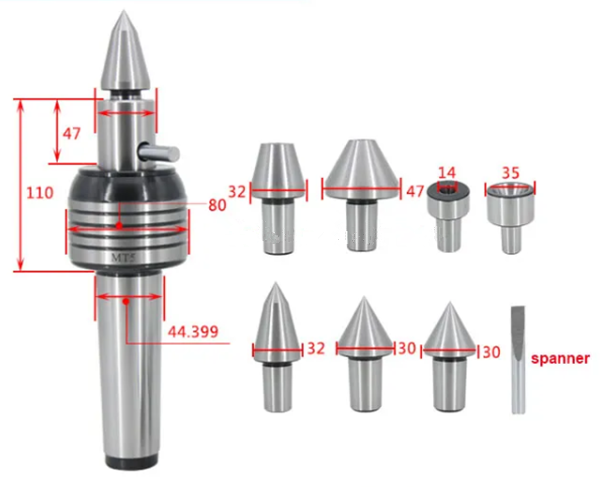 Centros ativos CNC MT5 com pontos intercambi&aacute;veis-MWMECHPARTS